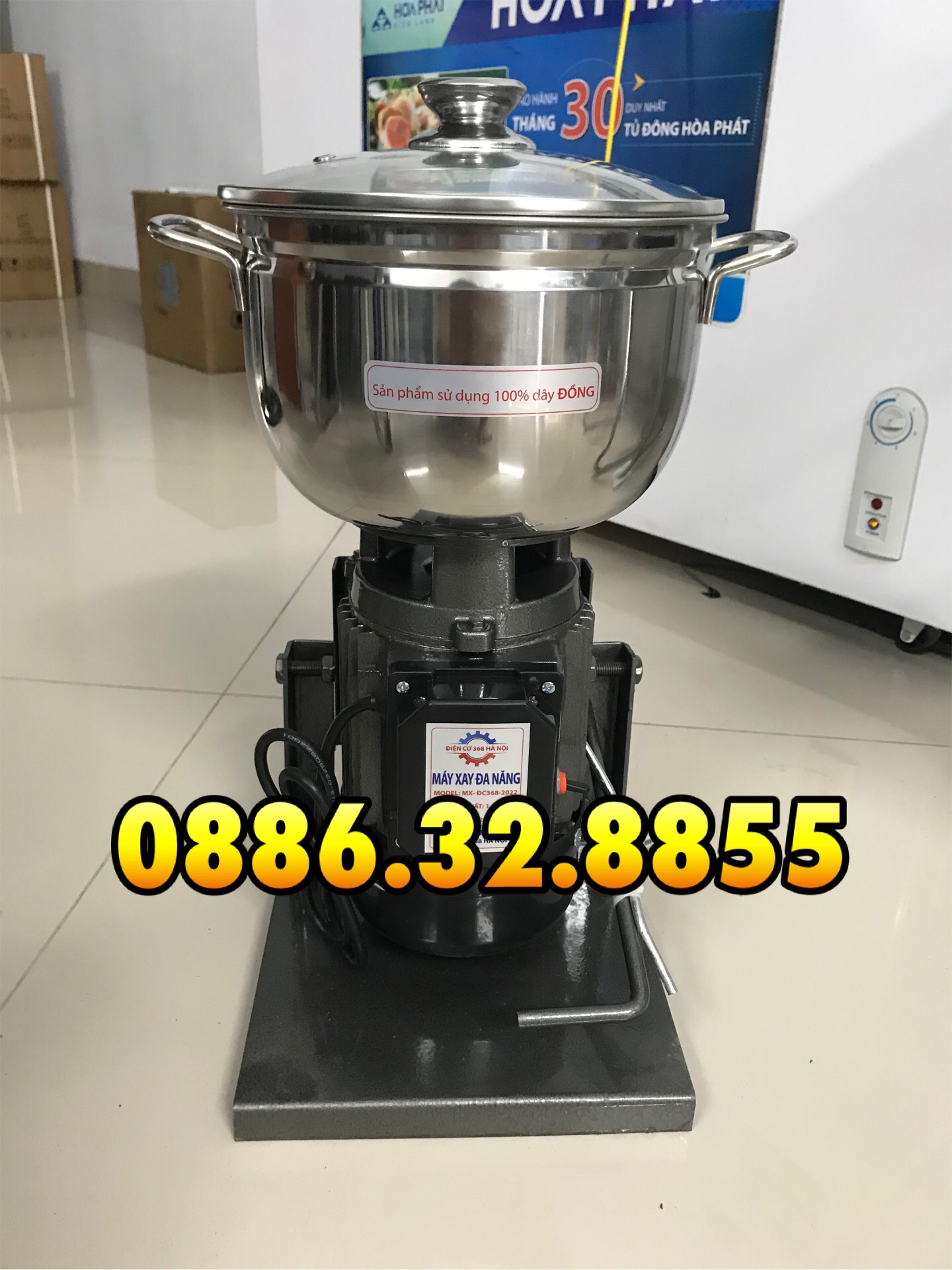 Máy xay thịt cá, rau củ, gia vị, hải sản [chân Inox] 900W nồi 22cm inox